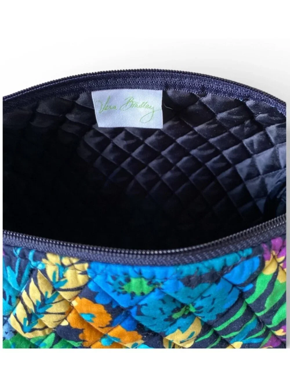 Vera Bradley Large Cosmetic Bag in Midnight Blues NEW With Tags - Picture 4 of 4